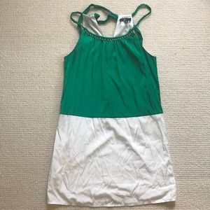 Colorblock Silk Dress